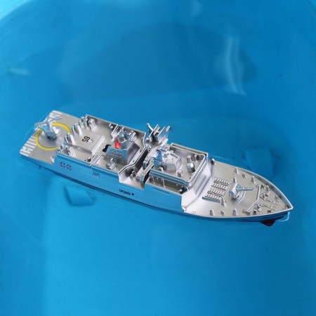 Tipmant Militar RC Naval Barco Modelo de buque de control remoto barco de juguete Lancha rápida Agua eléctrica Niños Cumpleaños