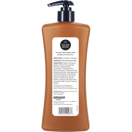 Amazon Basics Loción corporal de manteca de cacao, ligeramente perfumada, 20.3 fl oz