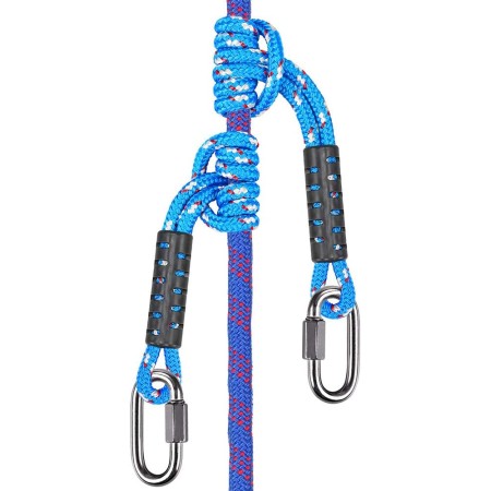 BeneLabel Poseidon Series Prusik - Cuerdas cosidas, seguridad, 19 pulgadas, diámetro 2/5 pulgadas, paquete de 2, azul