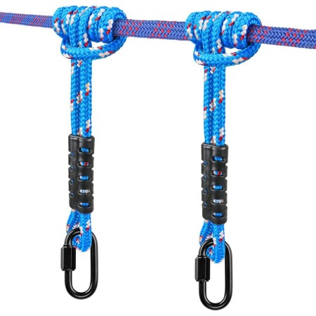 BeneLabel Poseidon Series Prusik - Cuerdas cosidas, seguridad, 19 pulgadas, diámetro 2/5 pulgadas, paquete de 2, azul