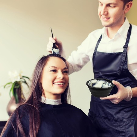 Yexixsr Kit profesional de teñido de pelo de salón de belleza, cepillo de tinte y cuenco de mezcla, peine en ángulo y clips