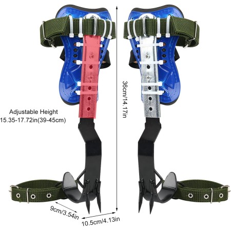 WMLBK Picos ajustables para escalada de árboles con cordón de cinturón de seguridad de 5 puntos, herramienta de juego de picos