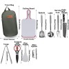 Bisgear Utensilios de cocina para campamento, utensilios de cocina, organizador de barbacoa, kit de desorden de viaje con funda