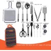 Bisgear Utensilios de cocina para campamento, utensilios de cocina, organizador de barbacoa, kit de desorden de viaje con funda