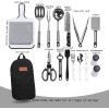 Bisgear Utensilios de cocina para campamento, utensilios de cocina, organizador de barbacoa, kit de desorden de viaje con funda