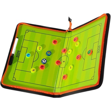 RUSKLE Tabla de entrenamiento de fútbol, portapapeles para entrenadores de fútbol, kit de tablero magnético táctico con borrado