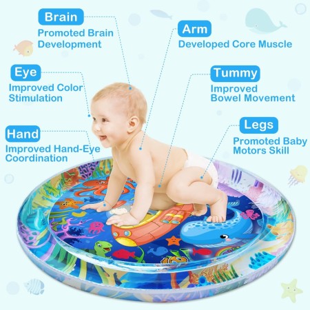 ZMLM - Alfombrilla de agua para bebé, para tiempo de barriga: Juguete para bebé, juego de actividad, alfombrilla inflable de