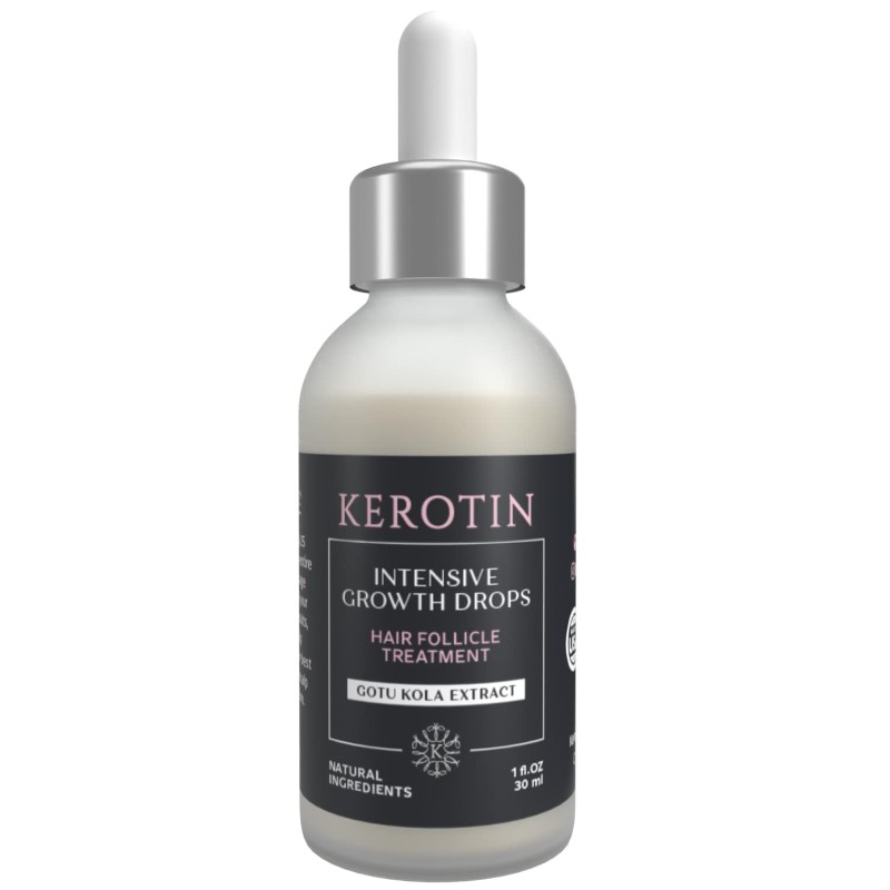 Kerotin - Suero para el crecimiento del cabello con aceite de ricino para la pérdida de cabello en mujeres, bloqueador de DHT,