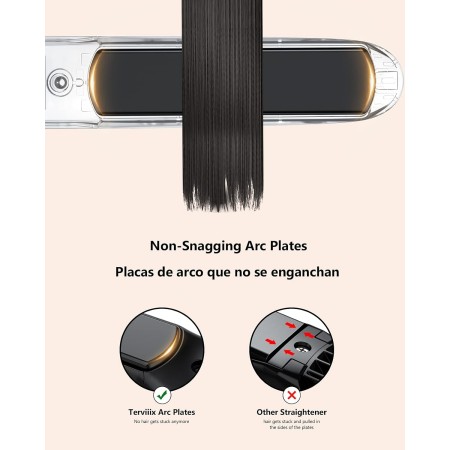 Terviiix Plancha De Cabello Profesional 450°F, plancha de pelo de cerámica sin enganches, plancha de pelo de 1 pulgada, 3 veces