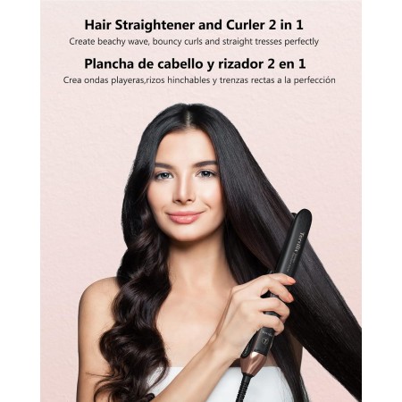 Terviiix Plancha De Cabello Profesional 450°F, plancha de pelo de cerámica sin enganches, plancha de pelo de 1 pulgada, 3 veces