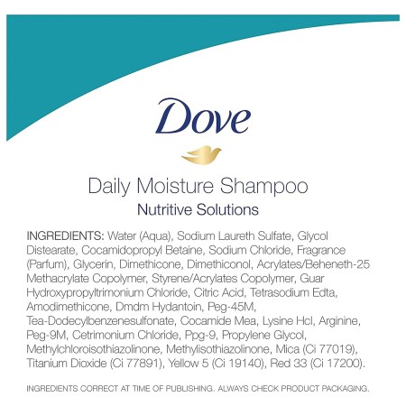 Dove Daily Moisture Champú para hidratación diaria, 12 oz, 4 unidades