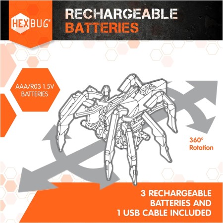 HEXBUG Juguete de araña robótica recargable con control remoto para niños, figura robótica ajustable de viuda negra, juguetes