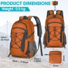 RAINSMORE Mochila de senderismo impermeable de 40 L, mochila de camping ligera y plegable para mujeres y hombres, mochila de