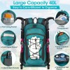 RAINSMORE Mochila de senderismo impermeable de 40 L, mochila de camping ligera y plegable para mujeres y hombres, mochila de