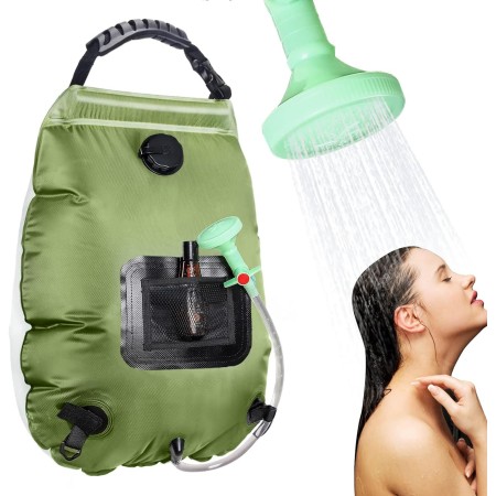 Unniweei Solar Portable Shower Bag, 5 Gal/20L Solar Heating Camping Shower Bag with Removable Hose&On-Off Switchable Shower