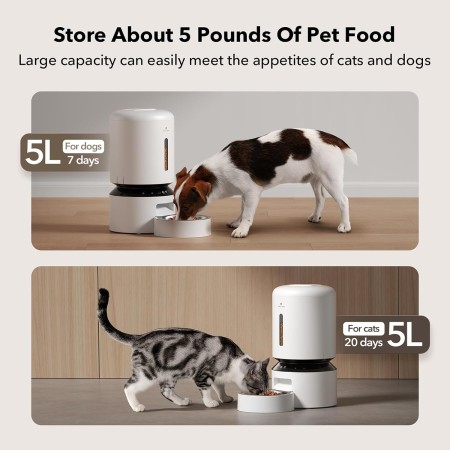 PETLIBRO Dispensador automático de alimentos para gatos, alimentador WiFi 5G con control de aplicación para alimentación remota,