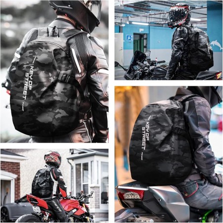 WEPLAN Mochila de motocicleta,Mochila impermeable para casco para hombres,Accesorios de motocicleta,Mochila de viaje