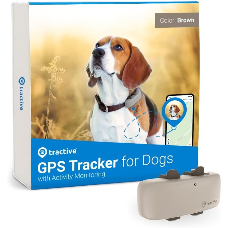 Tractive Rastreador GPS impermeable para perros: ubicación y actividad, rango ilimitado y funciona con cualquier collar (color