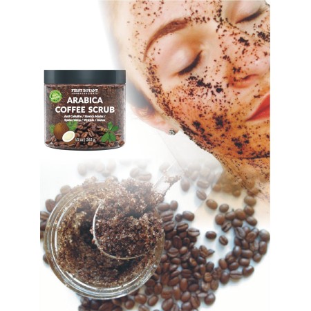 100% Natural Arabica Café Scrub 12 onzas) Con Café Orgánico, Coco y manteca de karité – Mejor Tratamiento acné, Anti Celulitis y