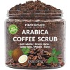 100% Natural Arabica Café Scrub 12 onzas) Con Café Orgánico, Coco y manteca de karité – Mejor Tratamiento acné, Anti Celulitis y