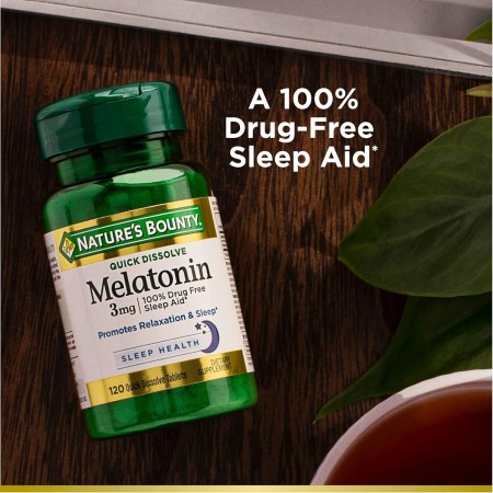 Comprimidos de melatonina Nature's Bounty, 0.0001 oz, disolución rápida, MELATONIN448407, 1, 1