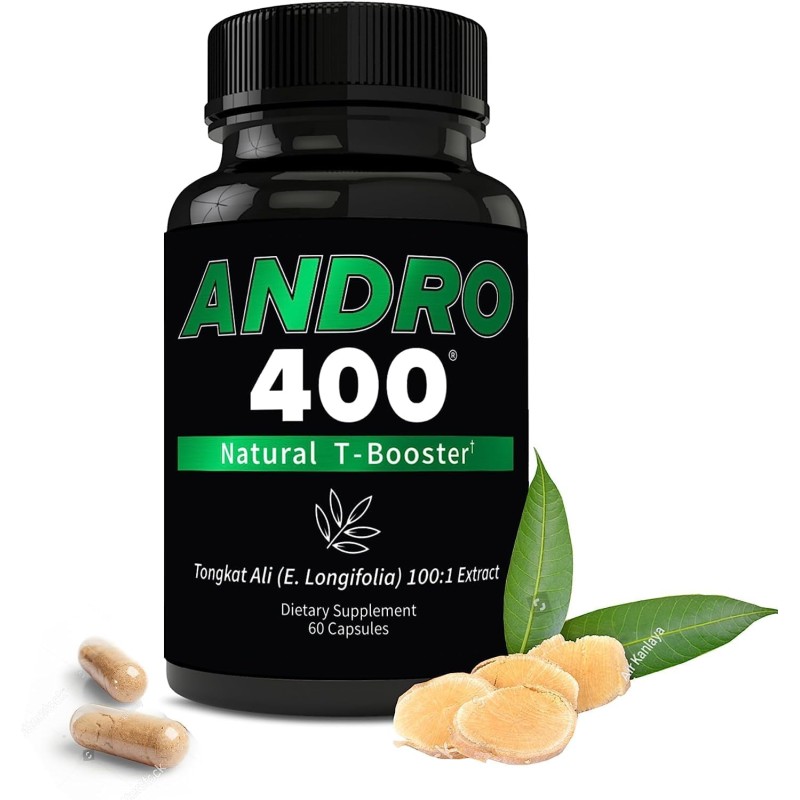 Andro400 Suplemento Max Natural T Support para hombres, con Tongkat Ali, paquete de 3, 180 unidades, fabricado en Estados Unidos