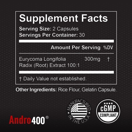 Andro400 Suplemento Max Natural T Support para hombres, con Tongkat Ali, paquete de 3, 180 unidades, fabricado en Estados Unidos