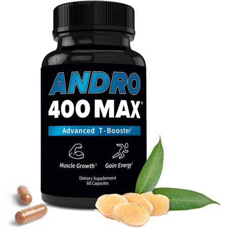 Andro400 Suplemento Max Natural T Support para hombres, con Tongkat Ali, paquete de 3, 180 unidades, fabricado en Estados Unidos