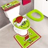 Decoraciones navideñas – Juegos de baño de Navidad – Decoración Grinchs funda de asiento de inodoro y alfombra para interior del