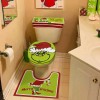 Decoraciones navideñas – Juegos de baño de Navidad – Decoración Grinchs funda de asiento de inodoro y alfombra para interior del