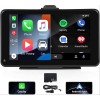 Camecho Apple Carplay inalámbrico y Android Auto, estéreo portátil de 7 pulgadas con pantalla táctil para automóvil con Apple