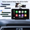 Camecho Apple Carplay inalámbrico y Android Auto, estéreo portátil de 7 pulgadas con pantalla táctil para automóvil con Apple