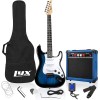 Kit de guitarra eléctrica con amplificador de 20W, todos los accesorios, sintonizador digital de broche, seis cuerdas, dos uñas