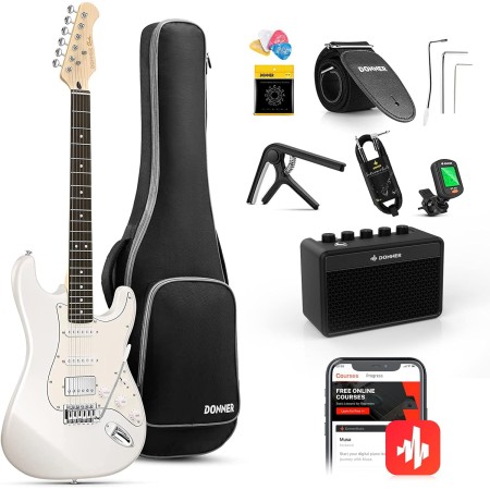 Donner DST-152R HSS Kit para principiantes de guitarra eléctrica de 39 pulgadas, con bobina de pastilla dividida, con