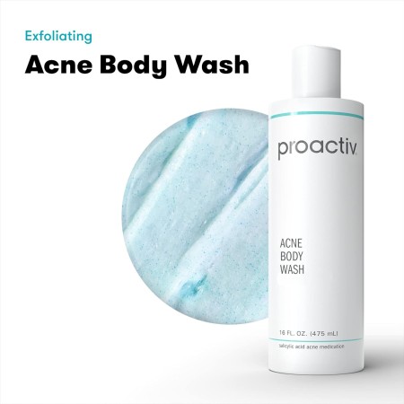 Proactiv Gel de baño para acné, gel de baño exfoliante para pieles sensibles, limpiador de ácido salicílico con manteca de