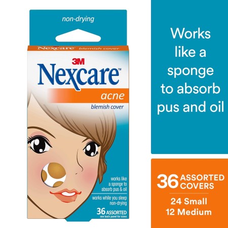 Nexcare Cubierta para el acné, la cubierta de la piel absorbe el pus y el aceite de los poros obstruidos, cuidado de la piel