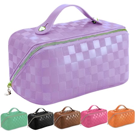 GUZINC Bolsa de maquillaje de viaje para mujer, Verde, Vida cotidiana