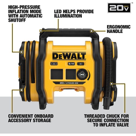 DEWALT DCC020IB - Inflador máximo de 20 V (vacío)