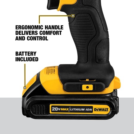 Juego de taladro compacto DeWalt DCD771C2 de 20 vatios, sin cables, de 12 pulgadas