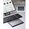 ZenRich Teclado Bluetooth plegable con soporte y teclado táctil grande