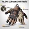 ZUNE LOTOO Full Finger Tactical Gloves for Men, Touchscreen Motorcycle Gloves with TPR Impact Protective, Kevlar-Lined, EVA Palm