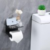 Smarthome Soporte de papel higiénico con estante para teléfono, dispensador de rollos de papel higiénico autoadhesivo de