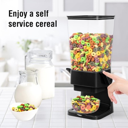 Mivvosakuki Dispensador doble de cereales para encimera, grandes recipientes de cereales, dispensador de almacenamiento para