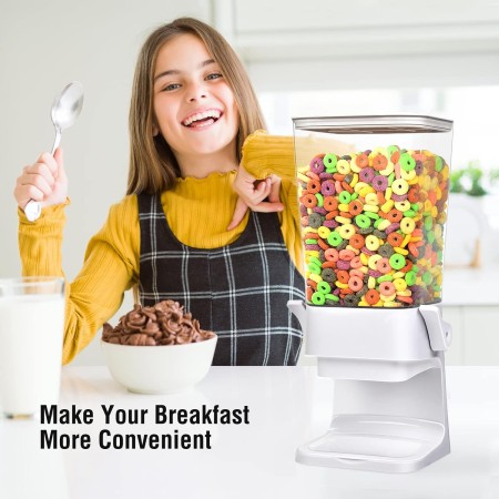 Mivvosakuki Dispensador doble de cereales para encimera, grandes recipientes de cereales, dispensador de almacenamiento para