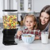 Mivvosakuki Dispensador doble de cereales para encimera, grandes recipientes de cereales, dispensador de almacenamiento para