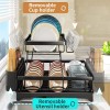 Escurridor de platos – Escurridor de platos de 2 niveles y escurridor para encimera de cocina de apartamento, organizador de