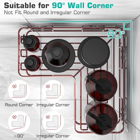 YASONIC Organizador de ducha adhesivo de esquina, con soporte para jabón y 12 ganchos, organizador de baño de acero inoxidable a