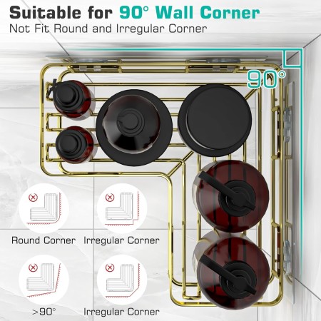 YASONIC Organizador de ducha adhesivo de esquina, con soporte para jabón y 12 ganchos, organizador de baño de acero inoxidable a