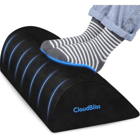 CloudBliss Reposapiés para debajo del escritorio en el trabajo, accesorios de escritorio de oficina con espuma viscoelástica y