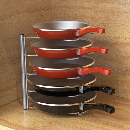 DecoBros - Estante organizador de sartenes para encimera de cocina, bronce